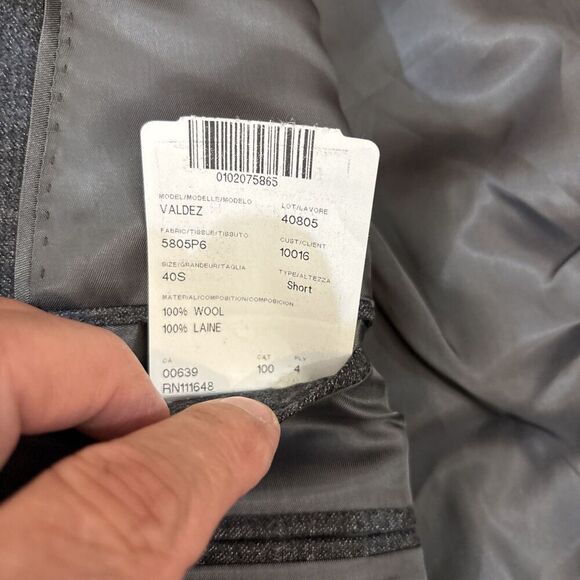 Spurr Windowpane Sport Coat Blazer Wool Size 40S - Picture 6 of 8